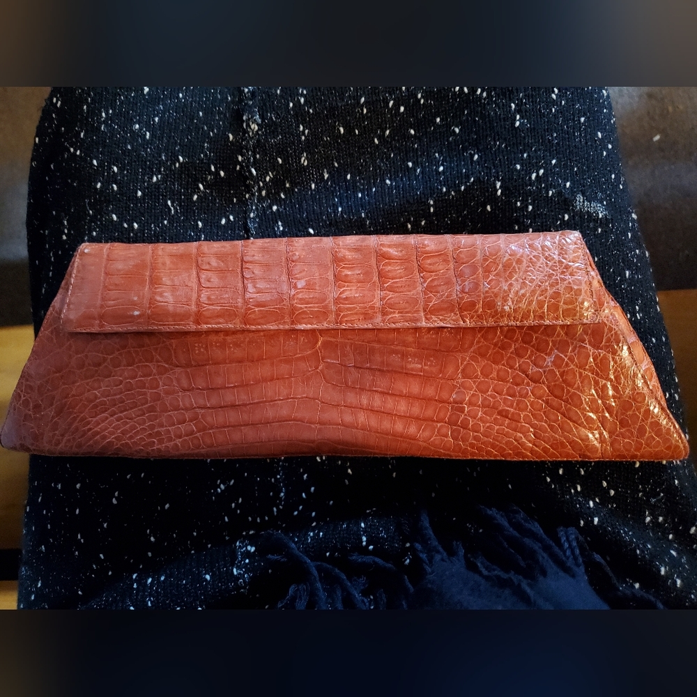 Nancy Gonzalez real exotic (crocodile) leather envelope clutch